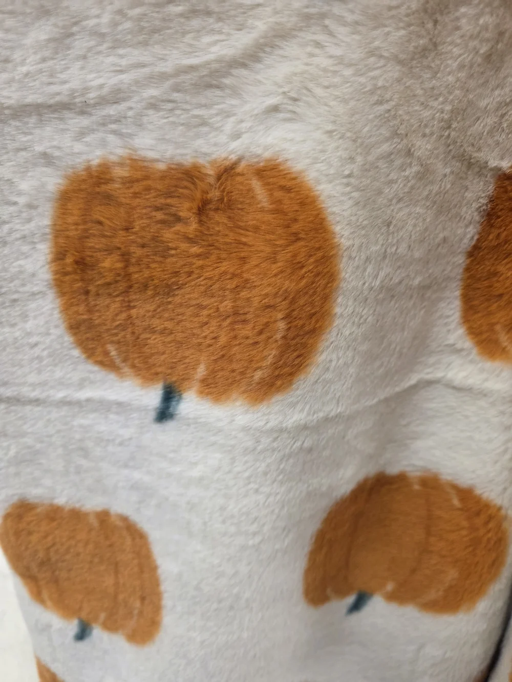 The Farmhouse Cream & Orange Pumpkin Faux Fur Decorative Throw